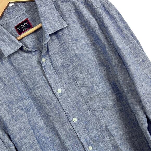 UNTUCKit Mens XL 100% Linen Shirt Coastal‎ Resort Preppy Summer Casual Chambray - Picture 1 of 8